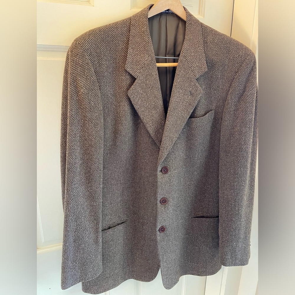 Giorgio Armani Brown Tweed Sports Jacket